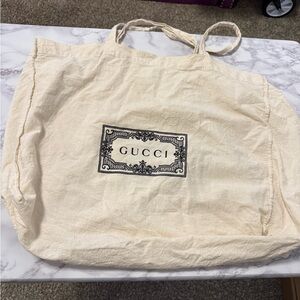 Gucci Ivory Canvas Tote Bag